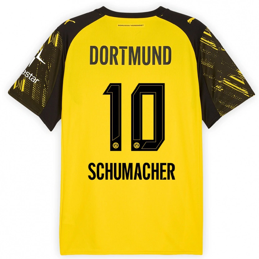 Danxen Uomo Maglia Rita Schumacher #10 Giallo Nero Kit Gara Home 2025/26 Maglietta
