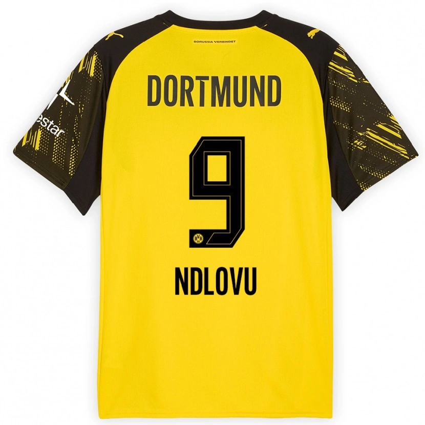 Danxen Uomo Maglia Desmond Ndlovu #9 Giallo Nero Kit Gara Home 2025/26 Maglietta