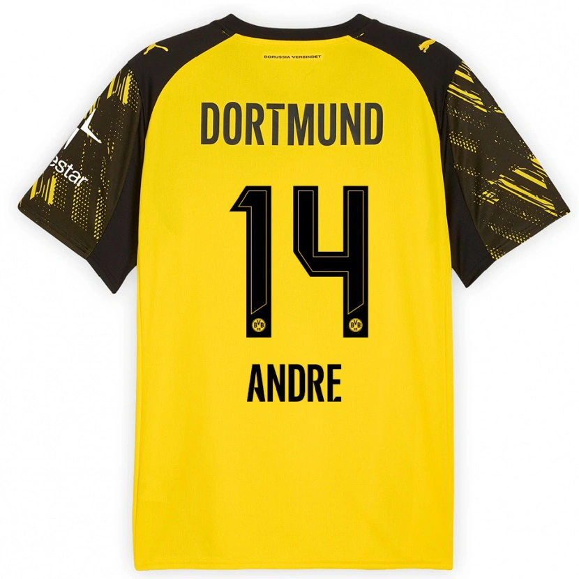 Danxen Uomo Maglia Fuhr Andre #14 Giallo Nero Kit Gara Home 2025/26 Maglietta