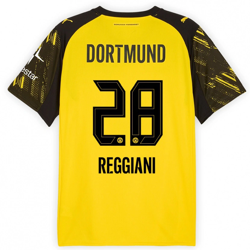 Danxen Uomo Maglia Luca Reggiani #28 Giallo Nero Kit Gara Home 2025/26 Maglietta