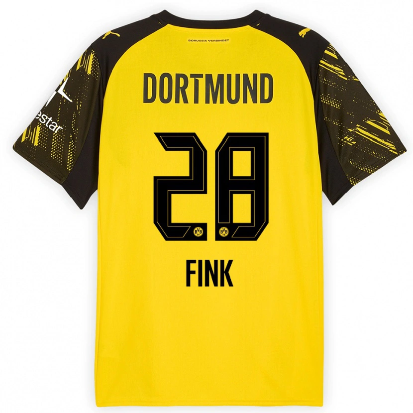Danxen Uomo Maglia Bradley Fink #28 Giallo Nero Kit Gara Home 2025/26 Maglietta