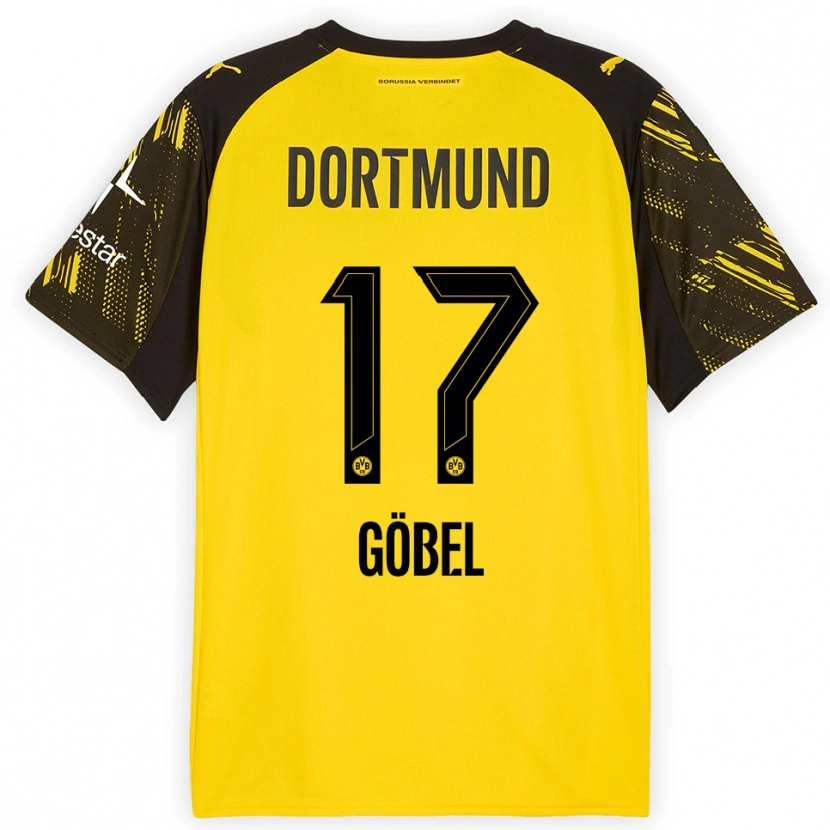 Danxen Uomo Maglia Patrick Göbel #17 Giallo Nero Kit Gara Home 2025/26 Maglietta