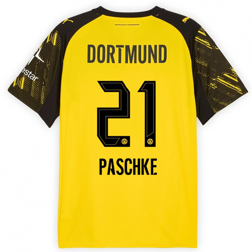 Danxen Uomo Maglia Felix Paschke #21 Giallo Nero Kit Gara Home 2025/26 Maglietta
