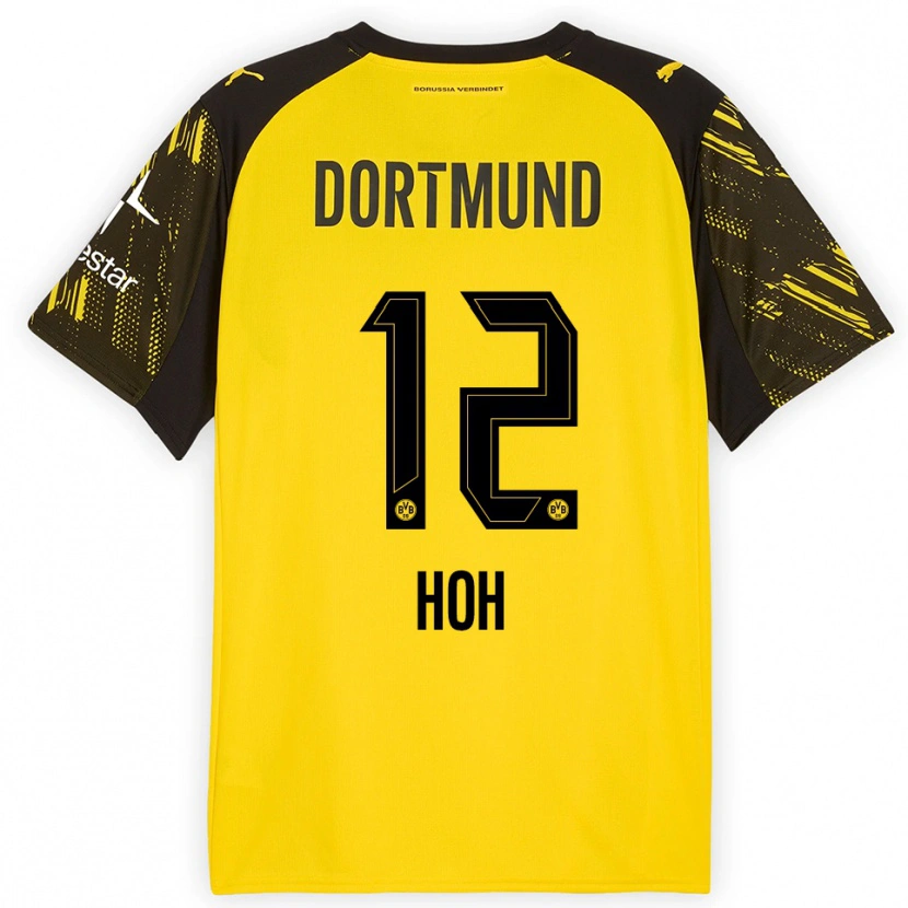 Danxen Uomo Maglia Hendrik Hoh #12 Giallo Nero Kit Gara Home 2025/26 Maglietta