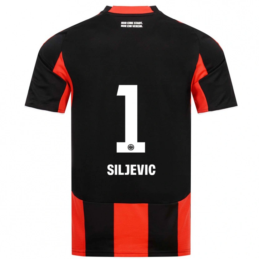 Danxen Uomo Maglia Amil Siljevic #1 Nero Rosso Kit Gara Home 2025/26 Maglietta