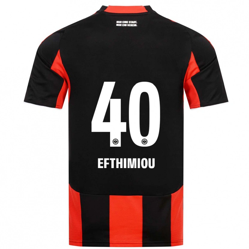 Danxen Uomo Maglia Sissis Efthimiou #40 Nero Rosso Kit Gara Home 2025/26 Maglietta