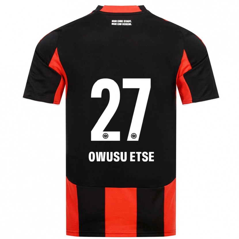 Danxen Uomo Maglia Collin Owusu Etse #27 Nero Rosso Kit Gara Home 2025/26 Maglietta