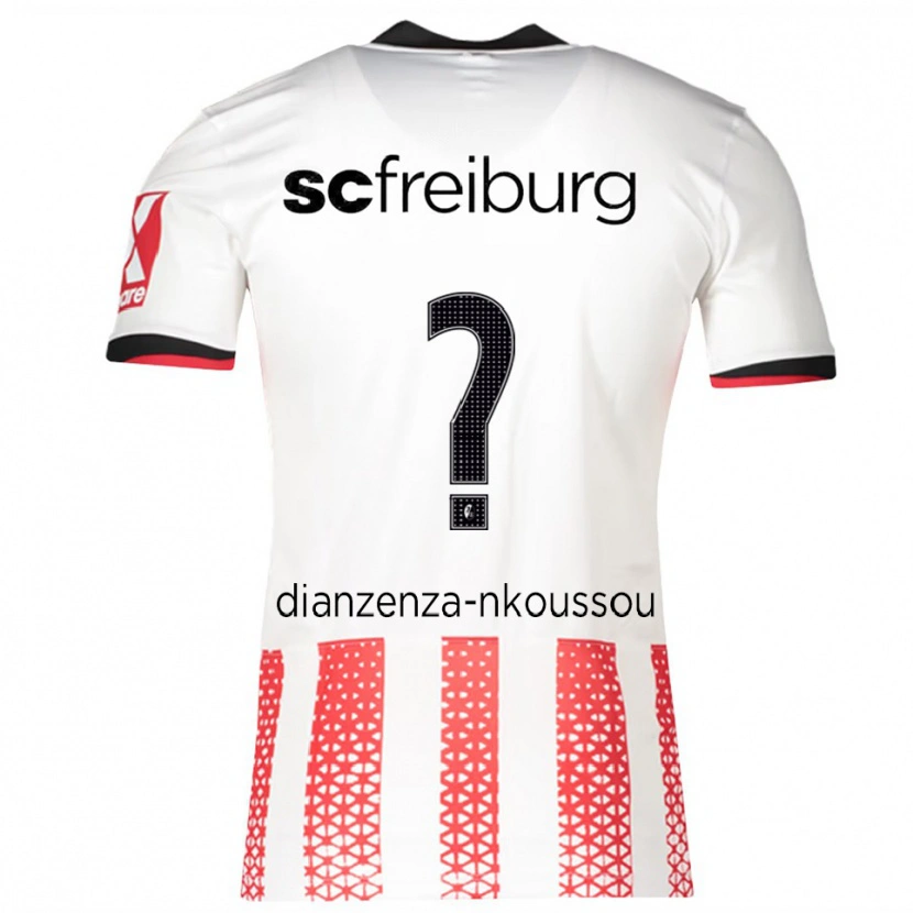 Danxen Uomo Maglia Chrisdy Dianzenza-Nkoussou #0 Bianco Rosso Kit Gara Home 2025/26 Maglietta
