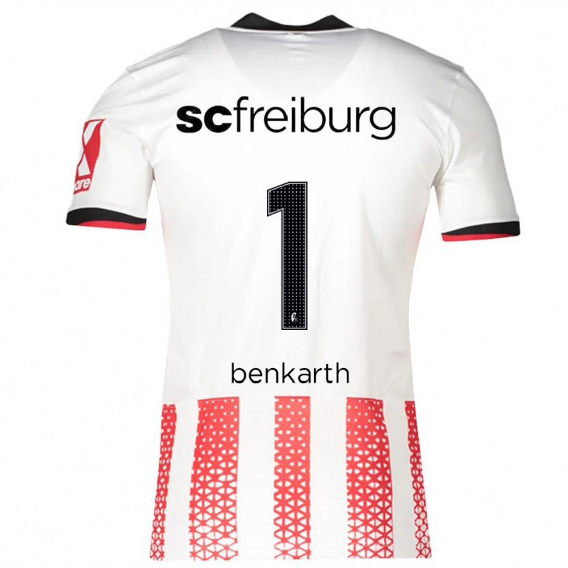 Danxen Uomo Maglia Laura Benkarth #1 Bianco Rosso Kit Gara Home 2025/26 Maglietta