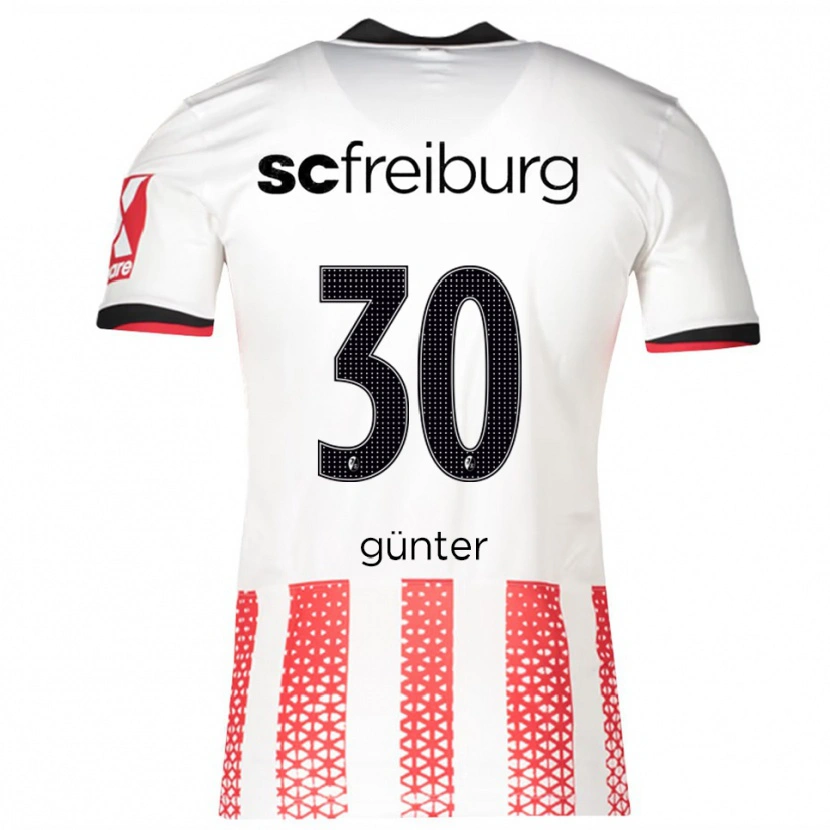 Danxen Uomo Maglia Christian Günter #30 Bianco Rosso Kit Gara Home 2025/26 Maglietta