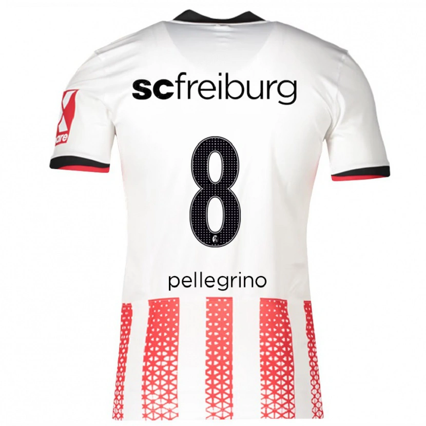 Danxen Uomo Maglia Gabriel Pellegrino #8 Bianco Rosso Kit Gara Home 2025/26 Maglietta