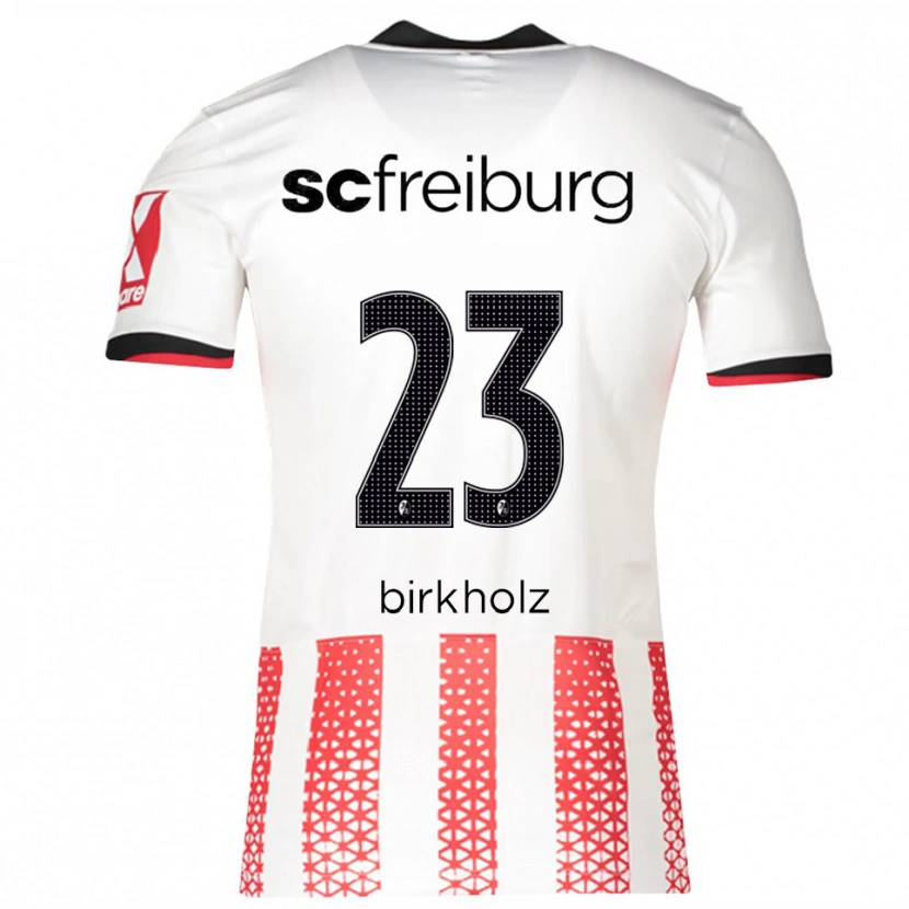 Danxen Uomo Maglia Luca Birkholz #23 Bianco Rosso Kit Gara Home 2025/26 Maglietta