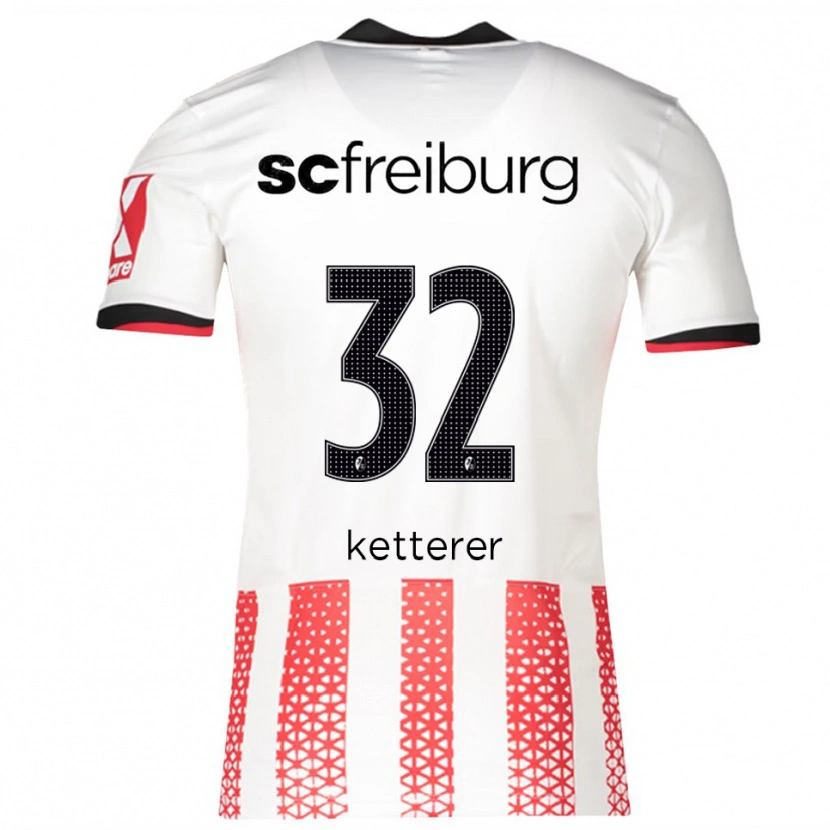 Danxen Uomo Maglia Ashley Ketterer #32 Bianco Rosso Kit Gara Home 2025/26 Maglietta