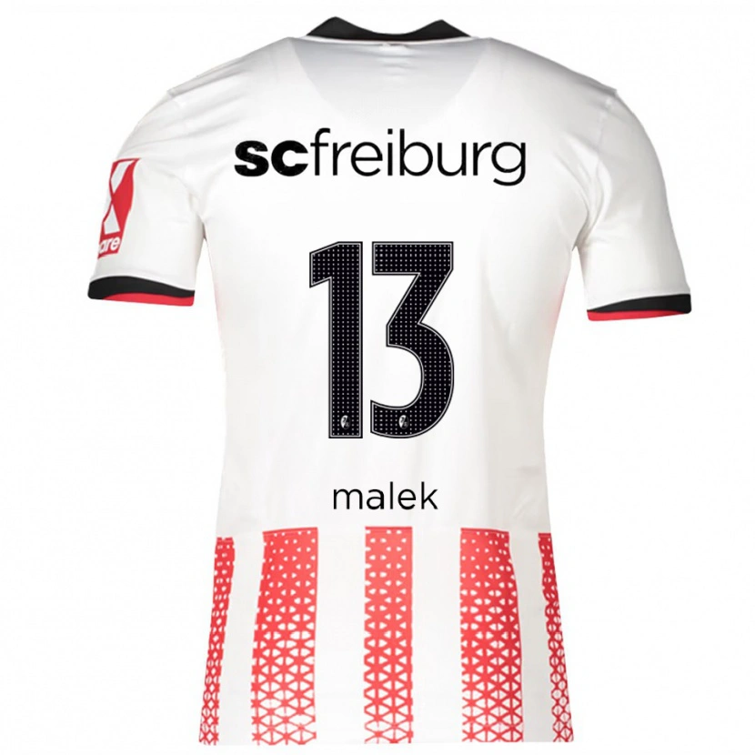 Danxen Uomo Maglia Jannik Malek #13 Bianco Rosso Kit Gara Home 2025/26 Maglietta