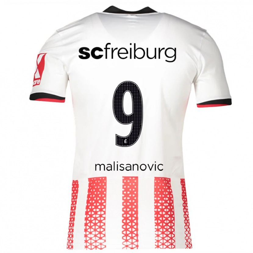 Danxen Uomo Maglia Darko Malisanovic #9 Bianco Rosso Kit Gara Home 2025/26 Maglietta