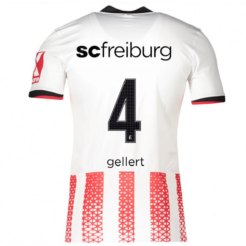 Danxen Uomo Maglia Fabian Gellert #4 Bianco Rosso Kit Gara Home 2025/26 Maglietta