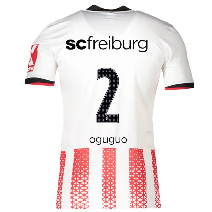 Danxen Uomo Maglia Elijah Oguguo #2 Bianco Rosso Kit Gara Home 2025/26 Maglietta