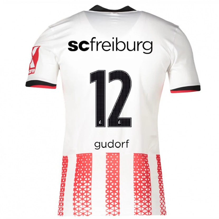 Danxen Uomo Maglia Ally Gudorf #12 Bianco Rosso Kit Gara Home 2025/26 Maglietta