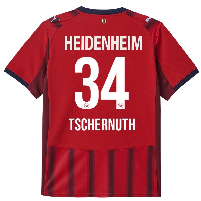 Danxen Uomo Maglia Paul Tschernuth #34 Rosso Blu Navy Kit Gara Home 2025/26 Maglietta