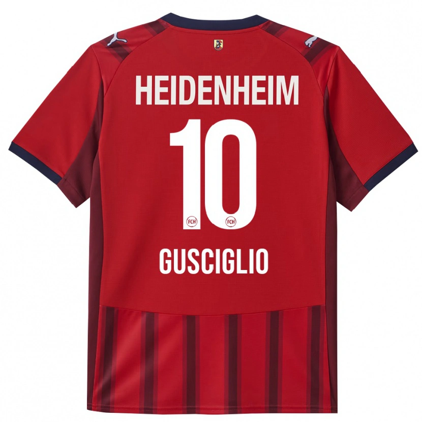 Danxen Uomo Maglia Alessio Gusciglio #10 Rosso Blu Navy Kit Gara Home 2025/26 Maglietta
