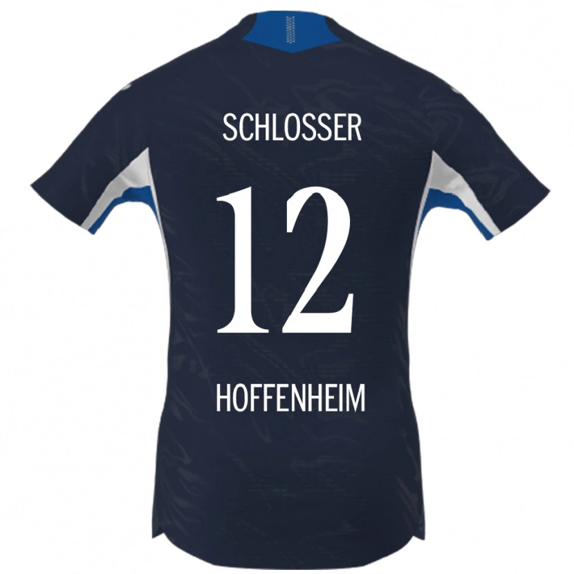 Danxen Uomo Maglia Nils Schlosser #12 Blu Navy Bianco Kit Gara Home 2025/26 Maglietta