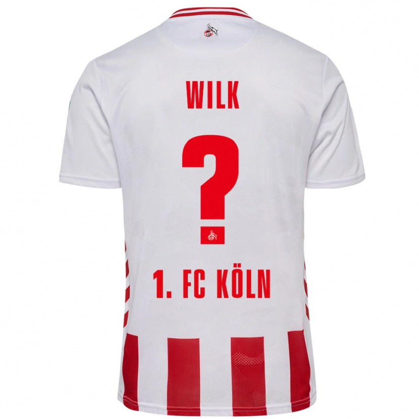 Danxen Uomo Maglia Emil Wilk #0 Bianco Rosso Kit Gara Home 2025/26 Maglietta