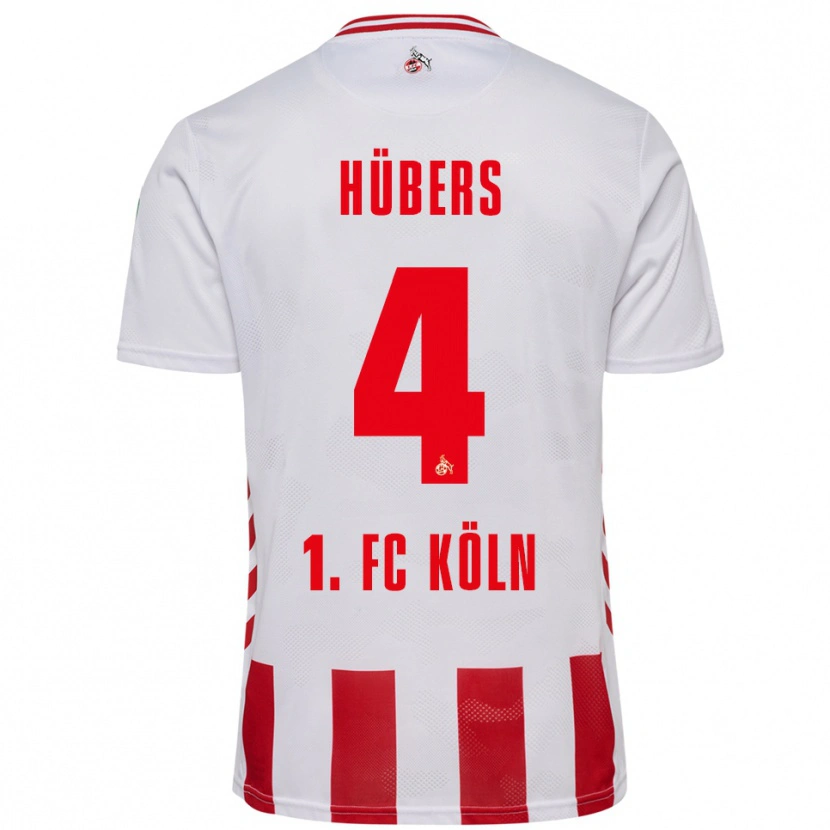 Danxen Uomo Maglia Timo Hübers #4 Bianco Rosso Kit Gara Home 2025/26 Maglietta
