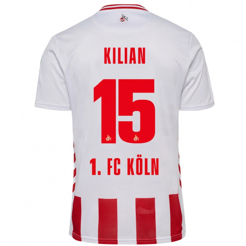 Danxen Uomo Maglia Luca Kilian #15 Bianco Rosso Kit Gara Home 2025/26 Maglietta