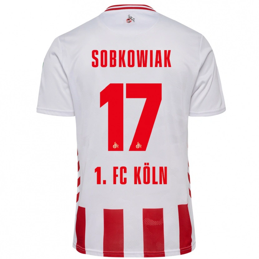 Danxen Uomo Maglia Jannis Sobkowiak #17 Bianco Rosso Kit Gara Home 2025/26 Maglietta