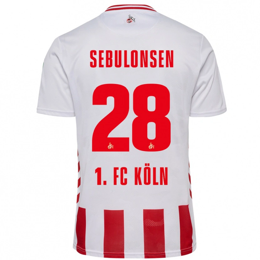Danxen Uomo Maglia Sebastian Sebulonsen #28 Bianco Rosso Kit Gara Home 2025/26 Maglietta