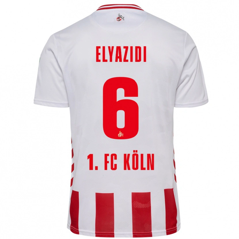 Danxen Uomo Maglia Ilias Elyazidi #6 Bianco Rosso Kit Gara Home 2025/26 Maglietta