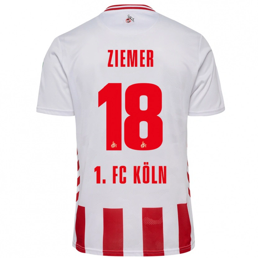 Danxen Uomo Maglia Taylor Ziemer #18 Bianco Rosso Kit Gara Home 2025/26 Maglietta