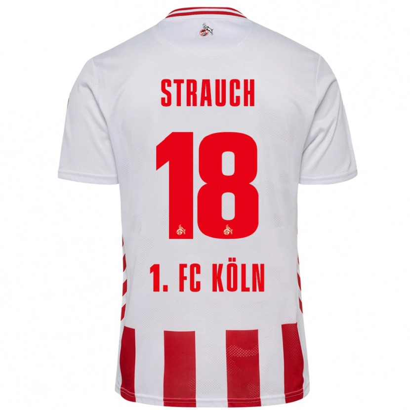 Danxen Uomo Maglia Georg Strauch #18 Bianco Rosso Kit Gara Home 2025/26 Maglietta