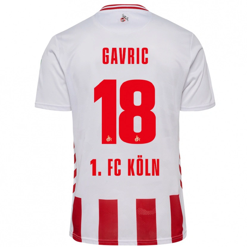 Danxen Uomo Maglia Andrea Gavrić #18 Bianco Rosso Kit Gara Home 2025/26 Maglietta