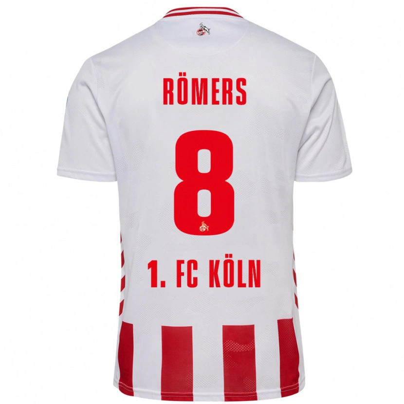 Danxen Uomo Maglia Arian Römers #8 Bianco Rosso Kit Gara Home 2025/26 Maglietta