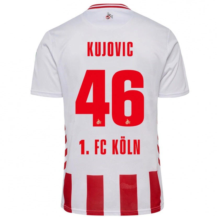 Danxen Uomo Maglia Emin Kujovic #46 Bianco Rosso Kit Gara Home 2025/26 Maglietta