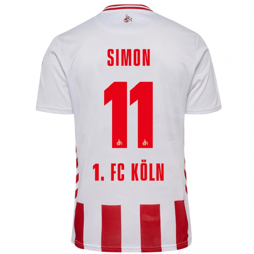 Danxen Uomo Maglia Josias Simon #11 Bianco Rosso Kit Gara Home 2025/26 Maglietta