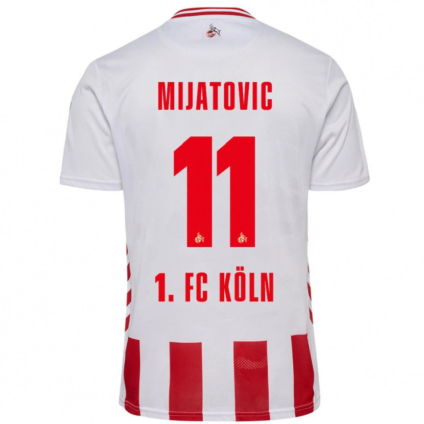 Danxen Uomo Maglia Luca Mijatovic #11 Bianco Rosso Kit Gara Home 2025/26 Maglietta