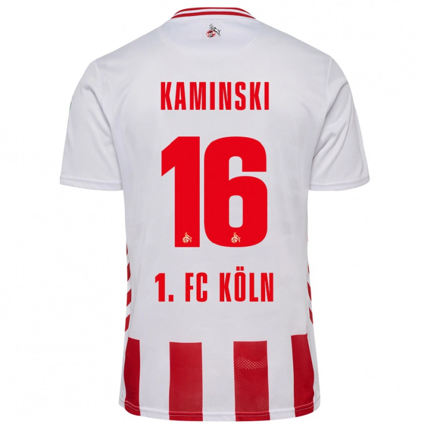 Danxen Uomo Maglia Jakub Kaminski #16 Bianco Rosso Kit Gara Home 2025/26 Maglietta