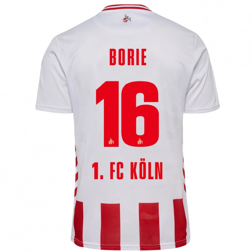Danxen Uomo Maglia Etienne Borie #16 Bianco Rosso Kit Gara Home 2025/26 Maglietta