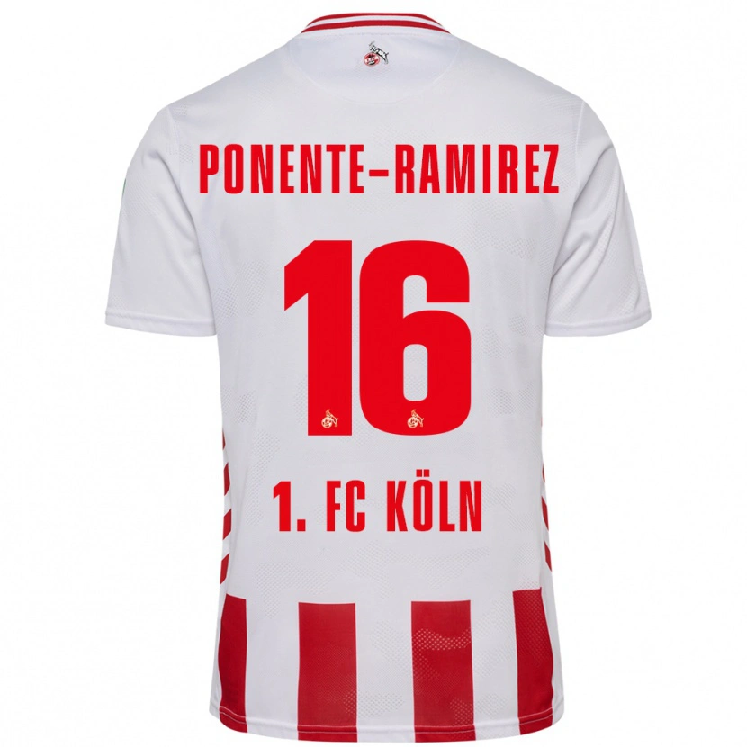 Danxen Uomo Maglia Jason Ponente-Ramirez #16 Bianco Rosso Kit Gara Home 2025/26 Maglietta