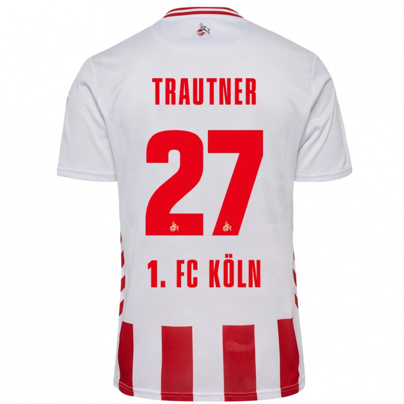 Danxen Uomo Maglia Tobias Trautner #27 Bianco Rosso Kit Gara Home 2025/26 Maglietta