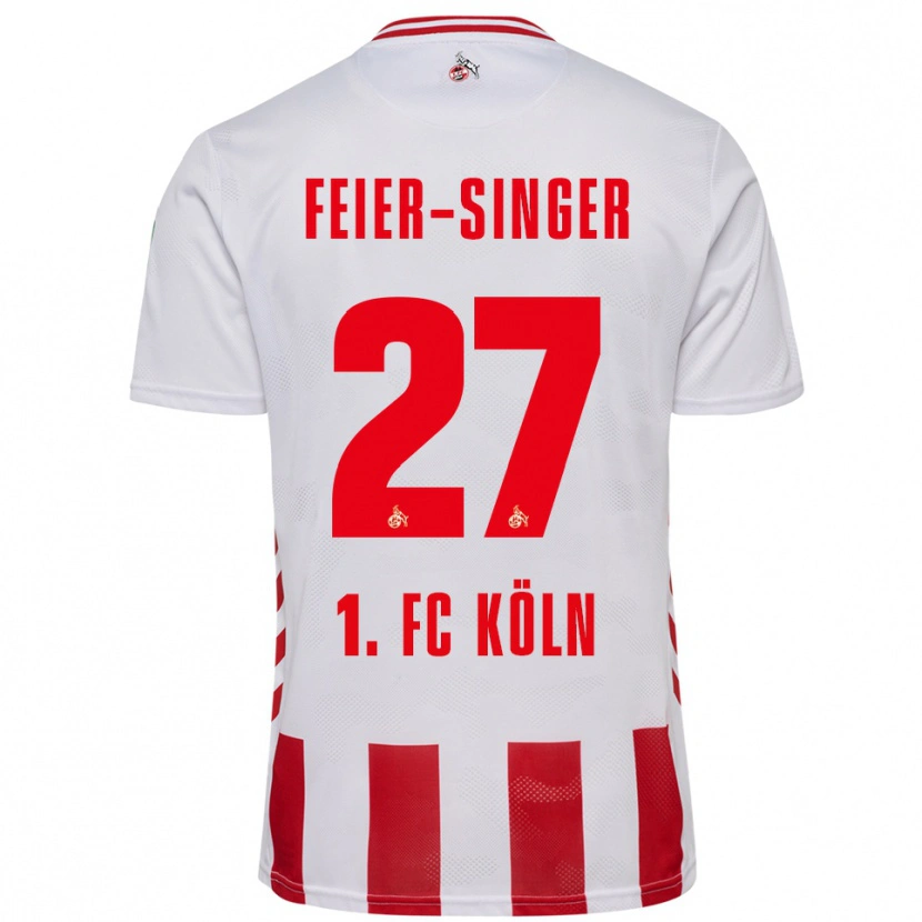 Danxen Uomo Maglia Laura Feier-Singer #27 Bianco Rosso Kit Gara Home 2025/26 Maglietta