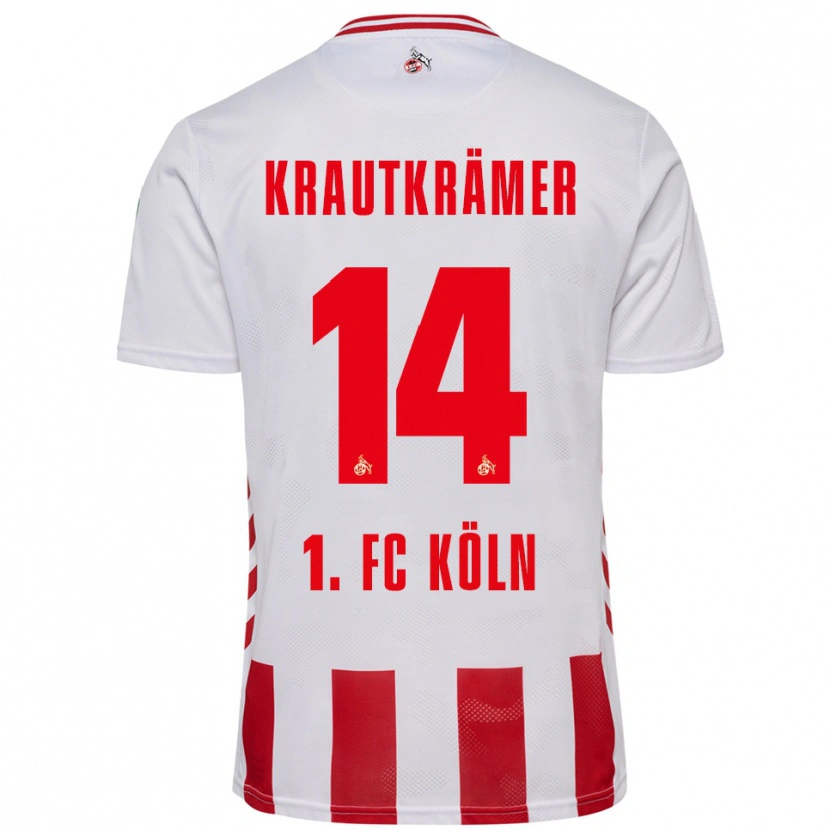 Danxen Uomo Maglia Jakob Krautkrämer #14 Bianco Rosso Kit Gara Home 2025/26 Maglietta