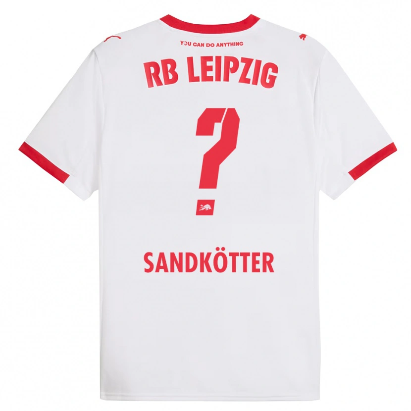 Danxen Uomo Maglia Constantin Sandkötter #0 Bianco Rosso Kit Gara Home 2025/26 Maglietta