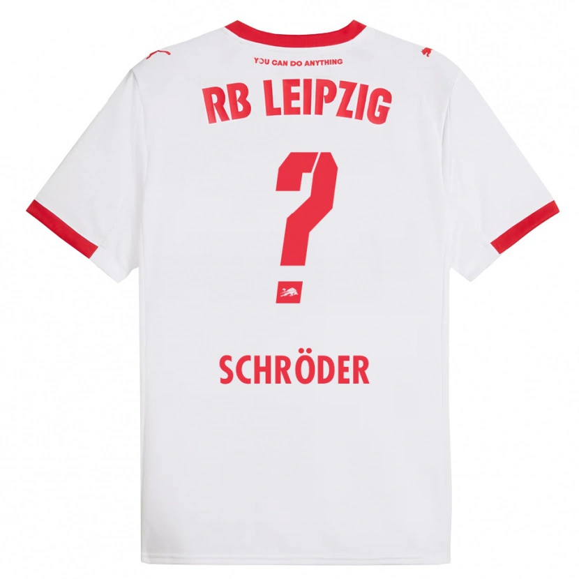 Danxen Uomo Maglia Levin Schröder #0 Bianco Rosso Kit Gara Home 2025/26 Maglietta