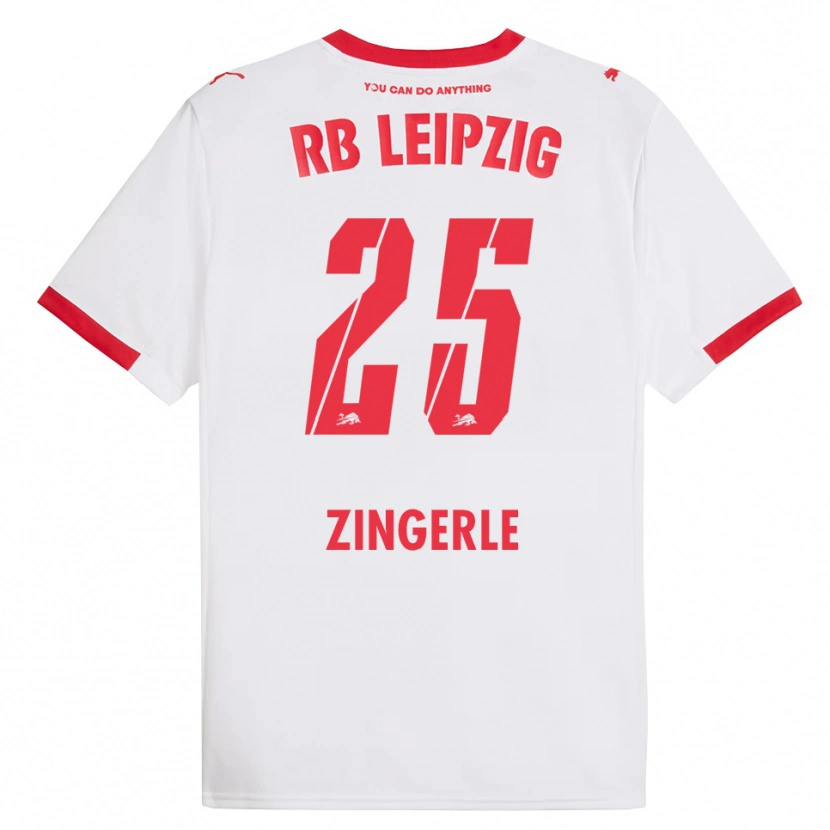 Danxen Uomo Maglia Leopold Zingerle #25 Bianco Rosso Kit Gara Home 2025/26 Maglietta