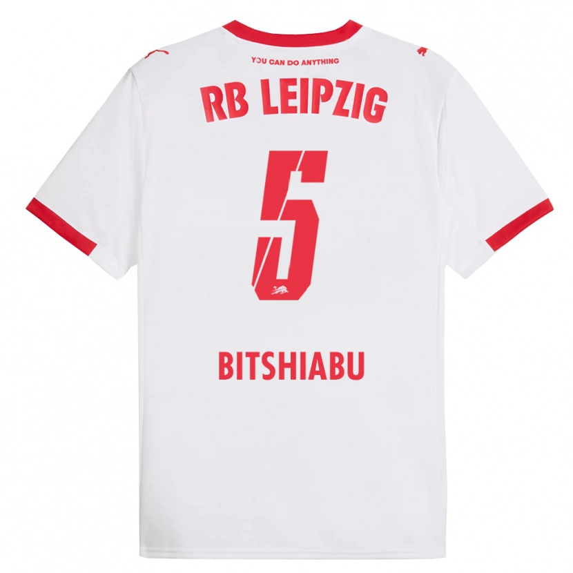 Danxen Uomo Maglia El Chadaille Bitshiabu #5 Bianco Rosso Kit Gara Home 2025/26 Maglietta