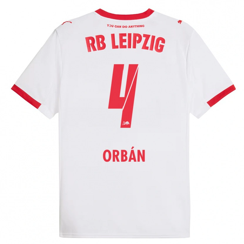 Danxen Uomo Maglia Willi Orbán #4 Bianco Rosso Kit Gara Home 2025/26 Maglietta
