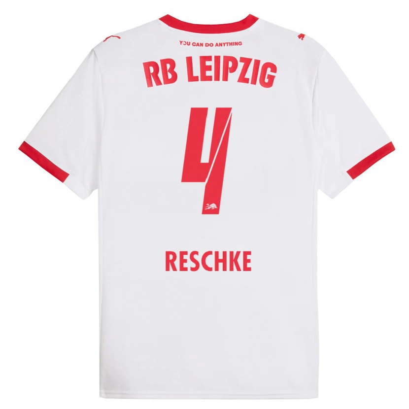 Danxen Uomo Maglia Gianluca Reschke #4 Bianco Rosso Kit Gara Home 2025/26 Maglietta